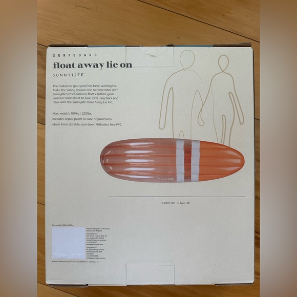 SUNNYLiFE Surfboard “float away lie on” NEW In Box - Picture 5 of 6